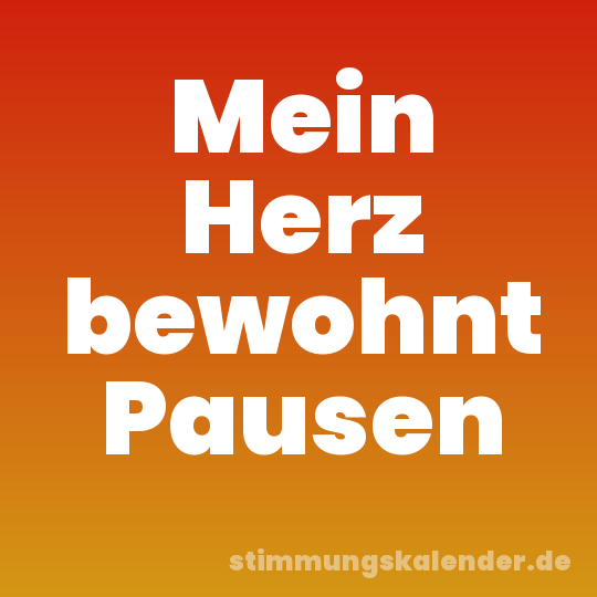 Mein Herz bewohnt Pausen