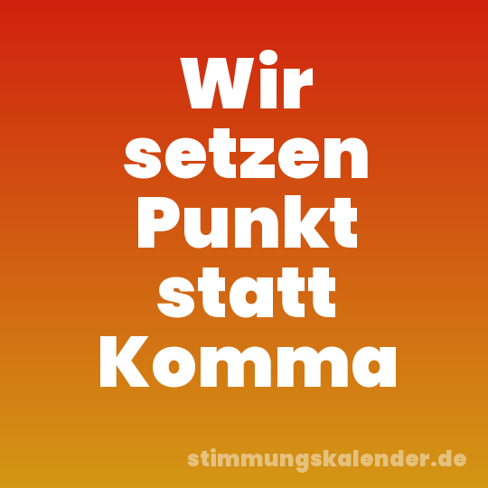 Wir setzen Punkt statt Komma