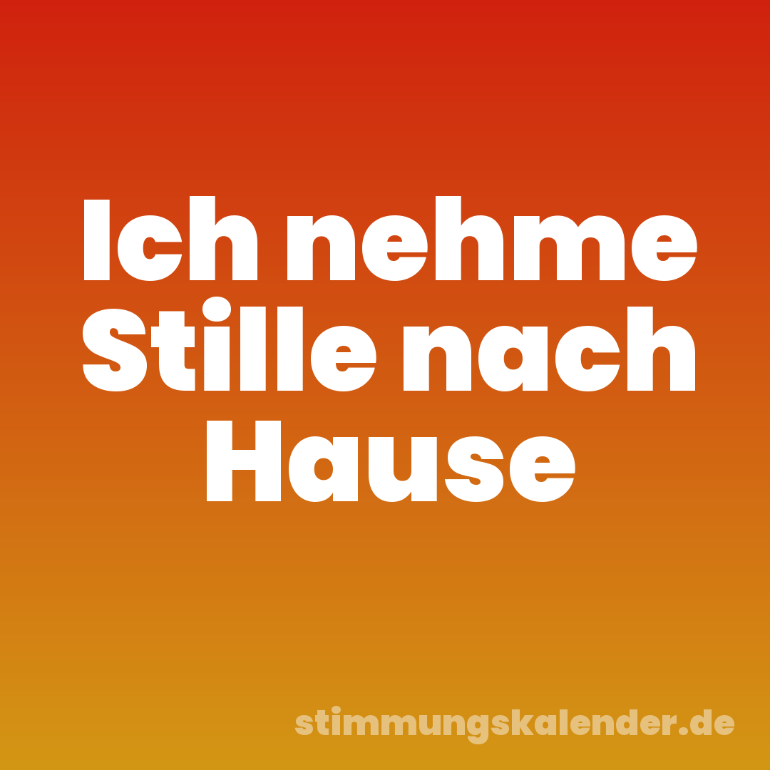 Ich nehme Stille nach Hause