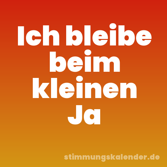 Ich bleibe beim kleinen Ja