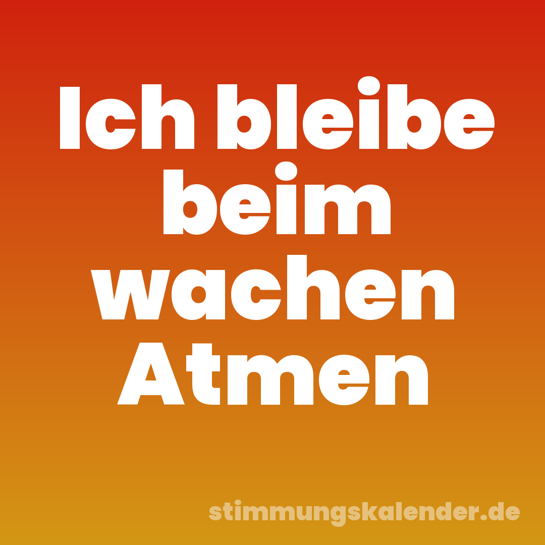 Ich bleibe beim wachen Atmen