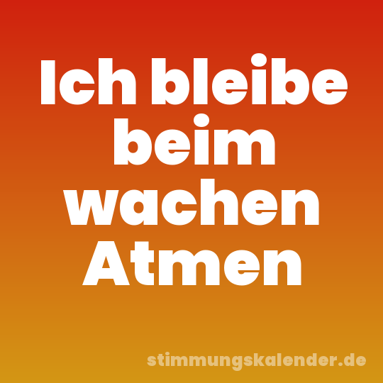 Ich bleibe beim wachen Atmen