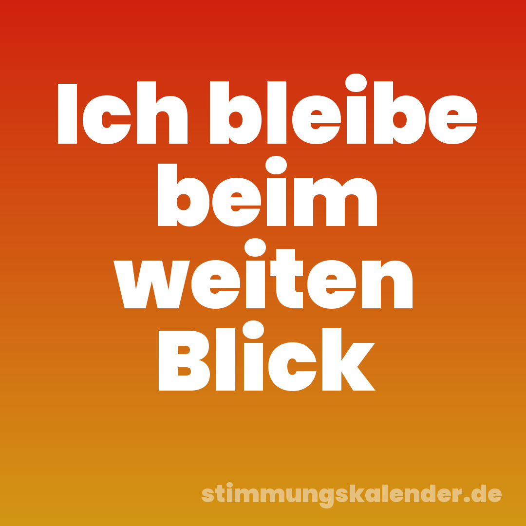 Ich bleibe beim weiten Blick