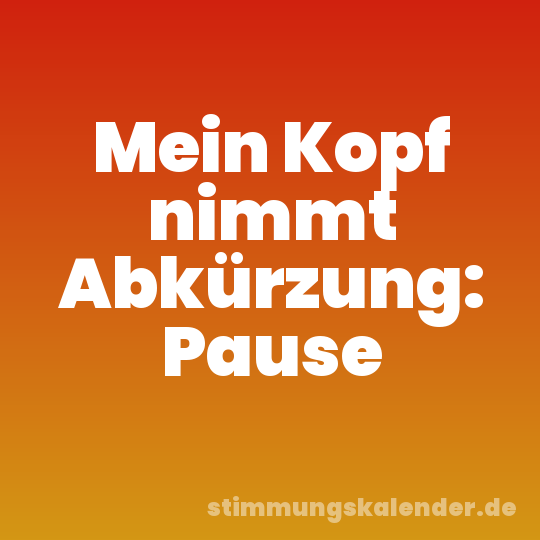 Mein Kopf nimmt Abkürzung: Pause