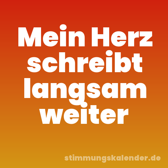 Mein Herz schreibt langsam weiter