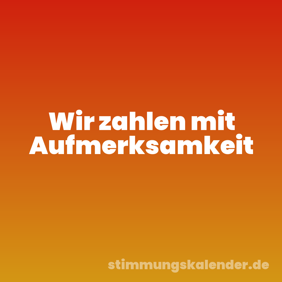 Wir zahlen mit Aufmerksamkeit