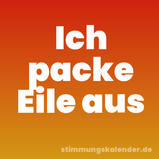 Ich packe Eile aus