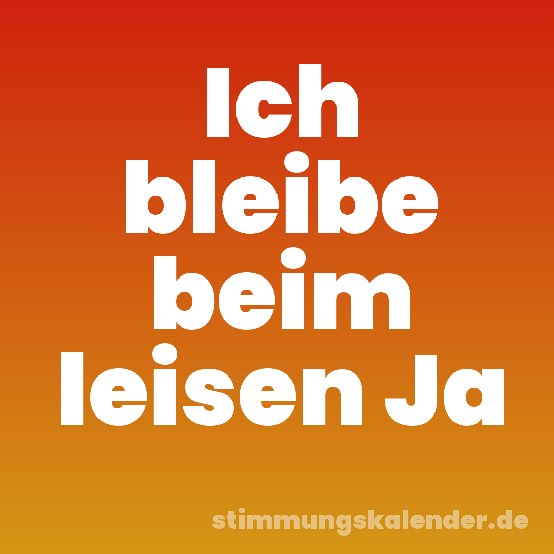 Ich bleibe beim leisen Ja