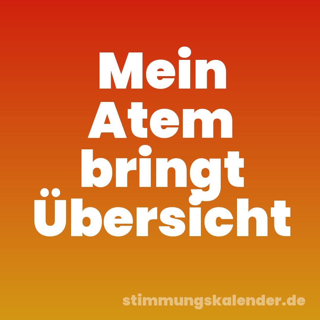 Mein Atem bringt Übersicht