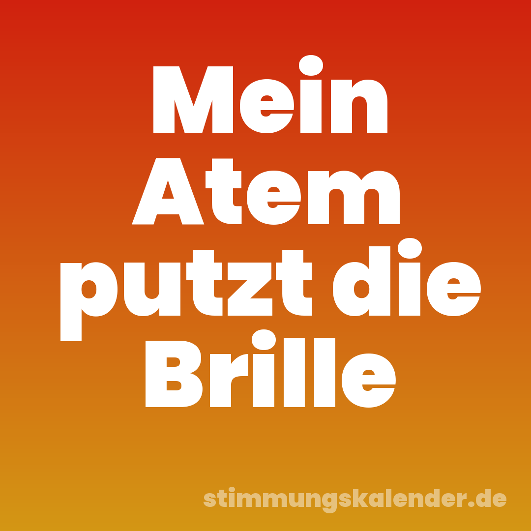 Mein Atem putzt die Brille
