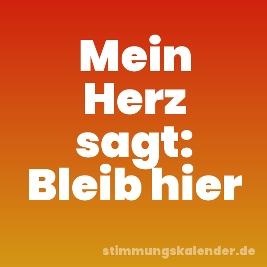 Mein Herz sagt: Bleib hier