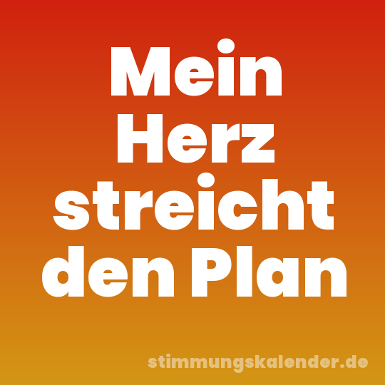 Mein Herz streicht den Plan