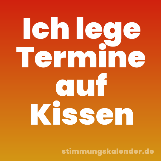 Ich lege Termine auf Kissen