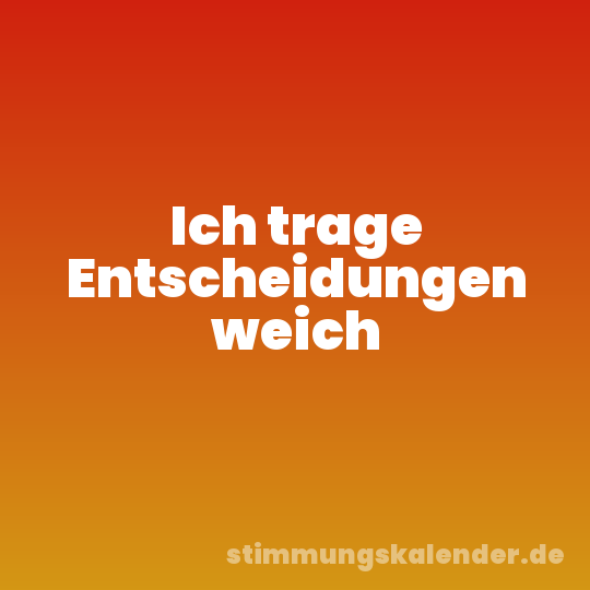 Ich trage Entscheidungen weich