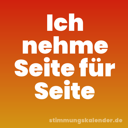 Ich nehme Seite für Seite