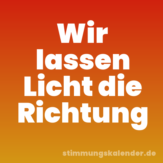 Wir lassen Licht die Richtung