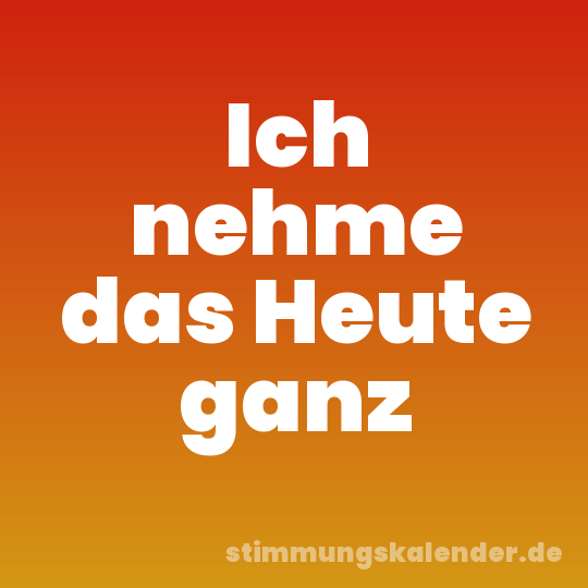 Ich nehme das Heute ganz