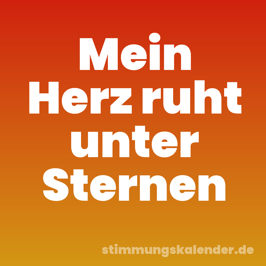 Mein Herz ruht unter Sternen
