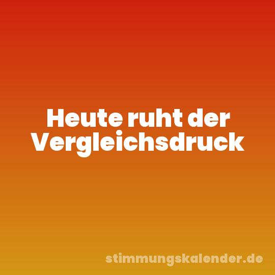 Heute ruht der Vergleichsdruck