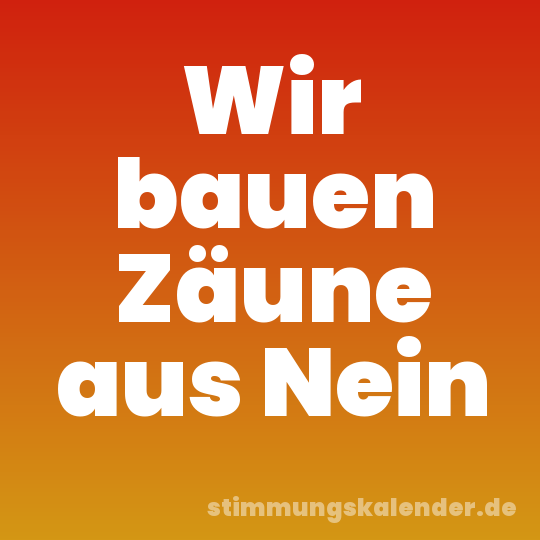 Wir bauen Zäune aus Nein