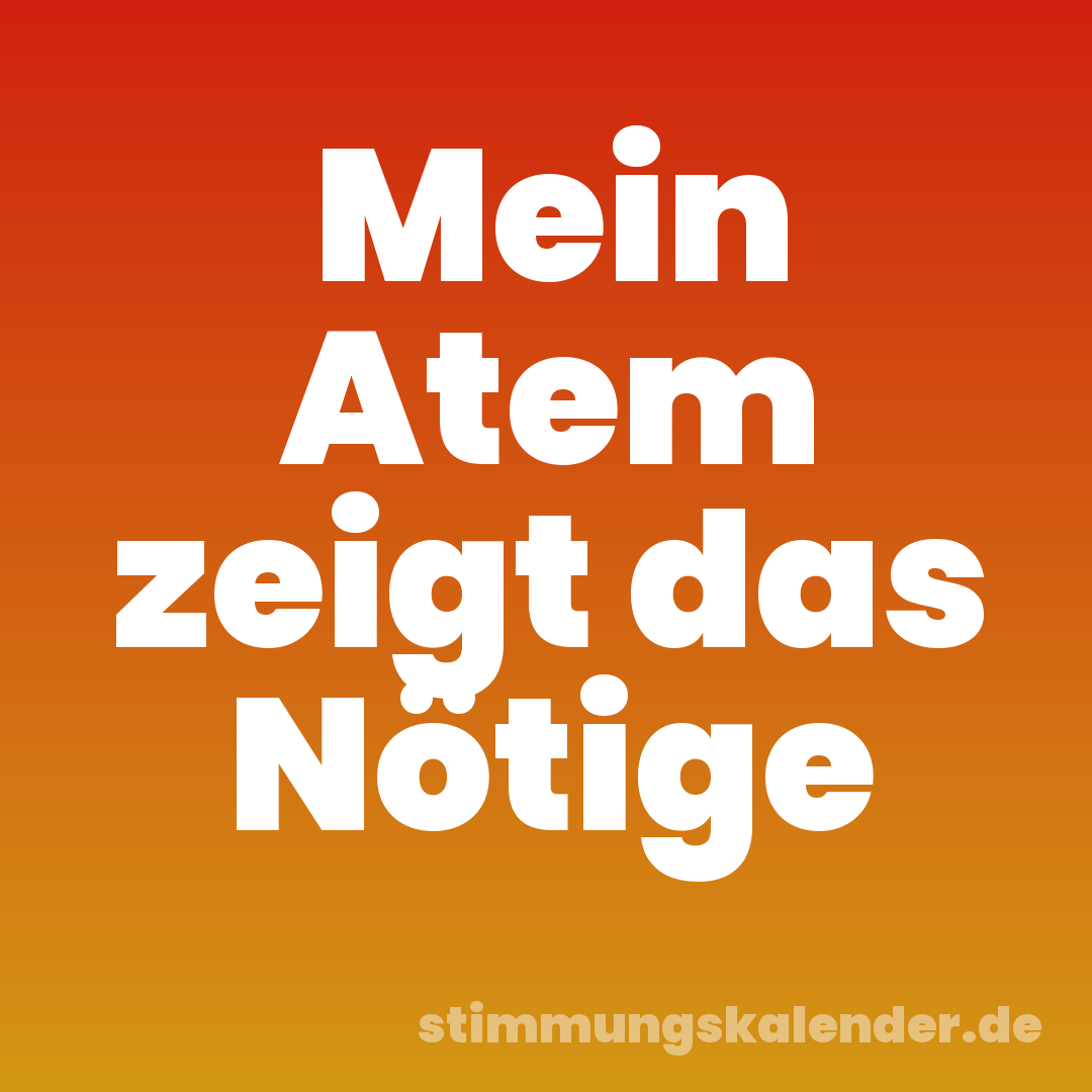 Mein Atem zeigt das Nötige