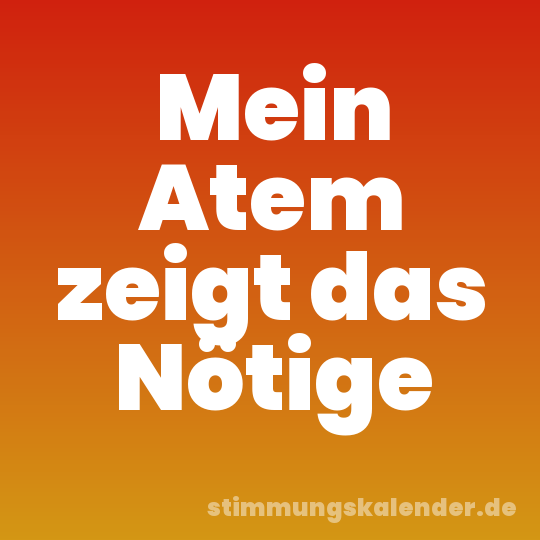 Mein Atem zeigt das Nötige
