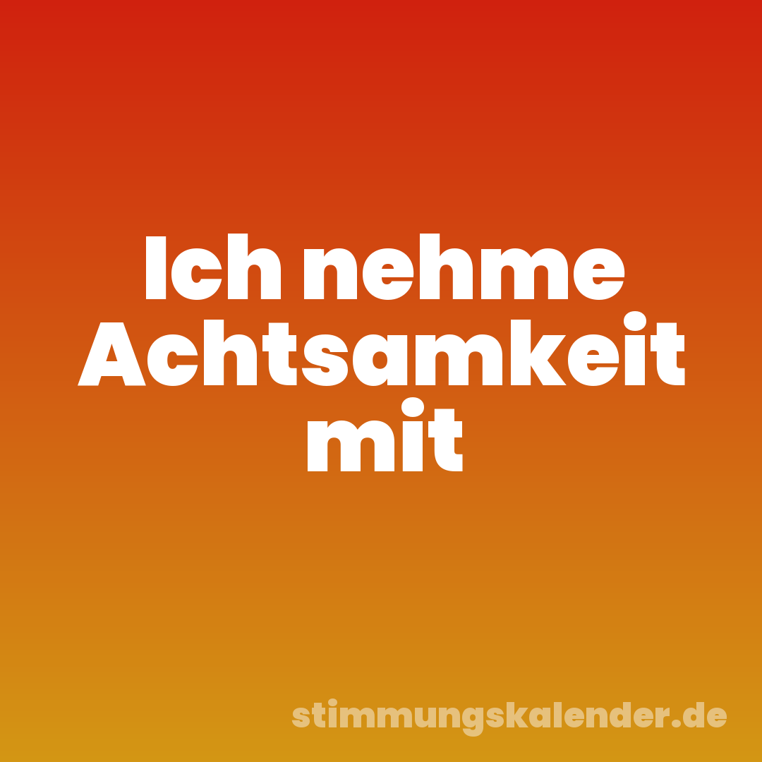 Ich nehme Achtsamkeit mit