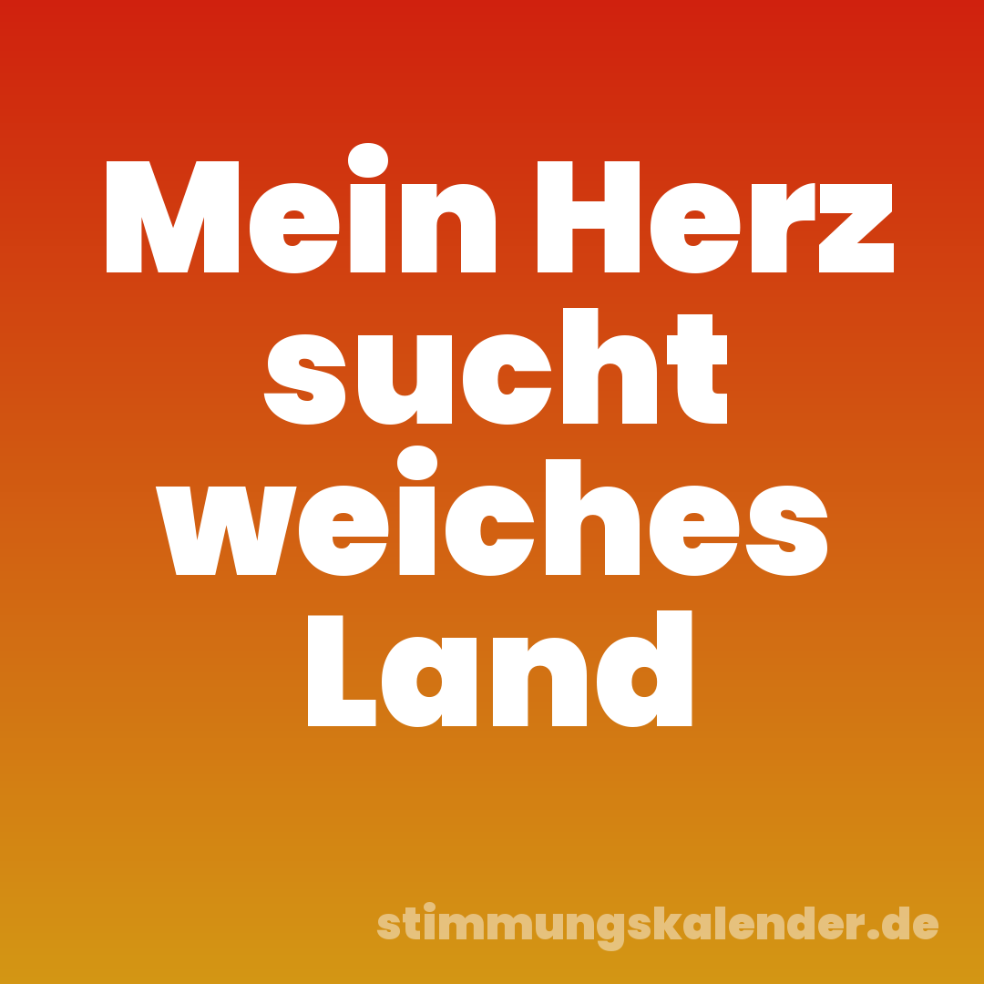 Mein Herz sucht weiches Land