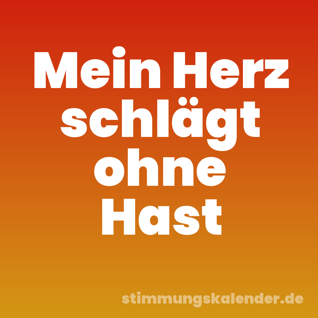 Mein Herz schlägt ohne Hast
