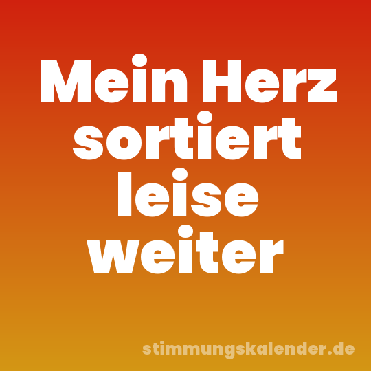 Mein Herz sortiert leise weiter
