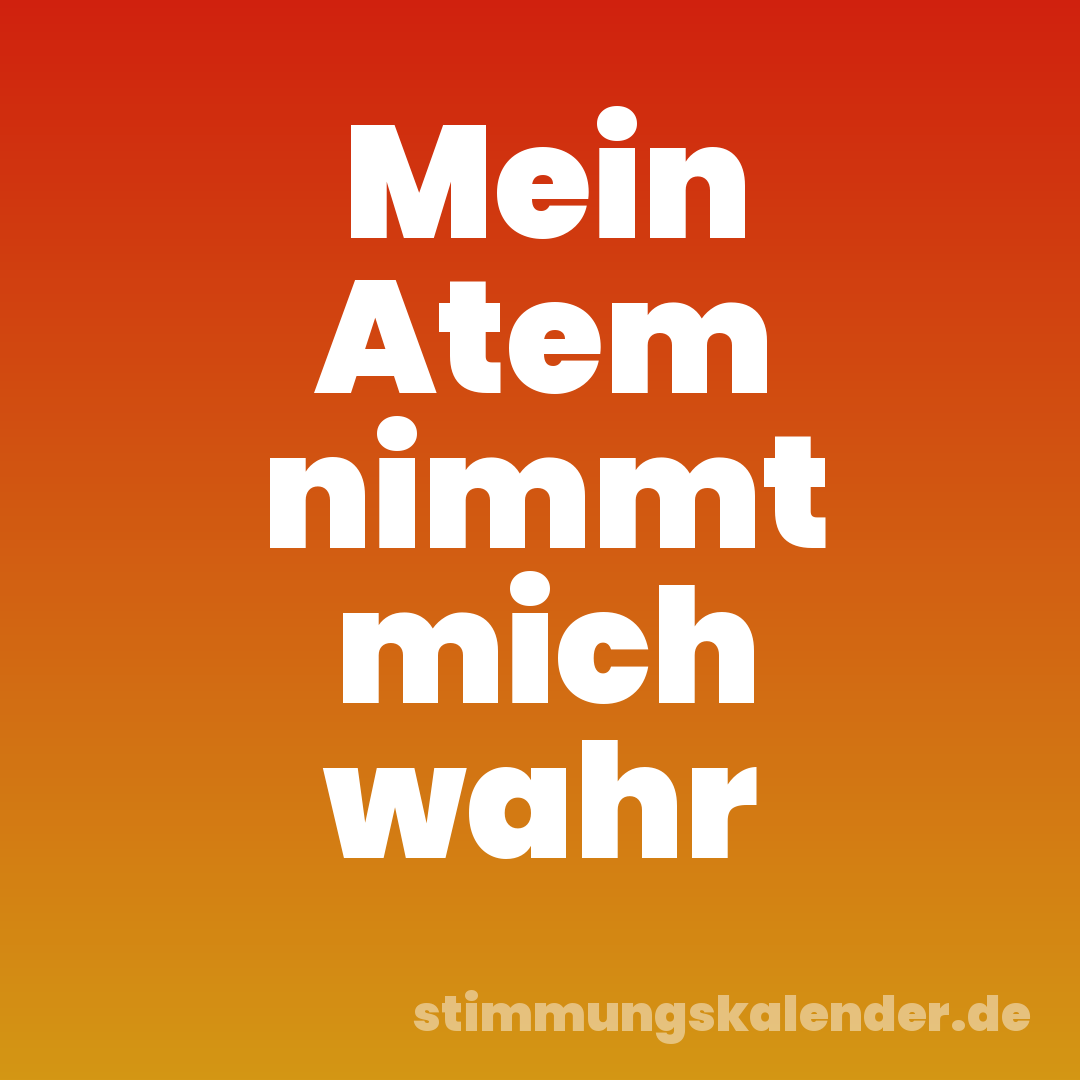 Mein Atem nimmt mich wahr