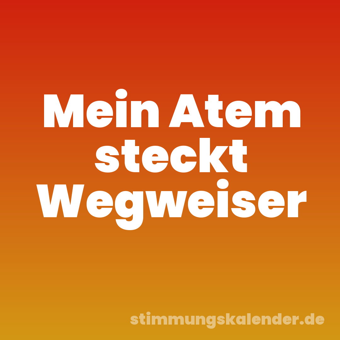 Mein Atem steckt Wegweiser