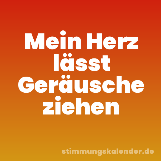 Mein Herz lässt Geräusche ziehen