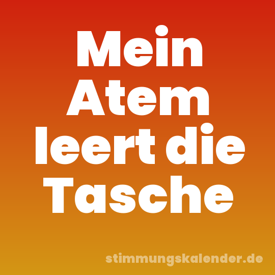 Mein Atem leert die Tasche
