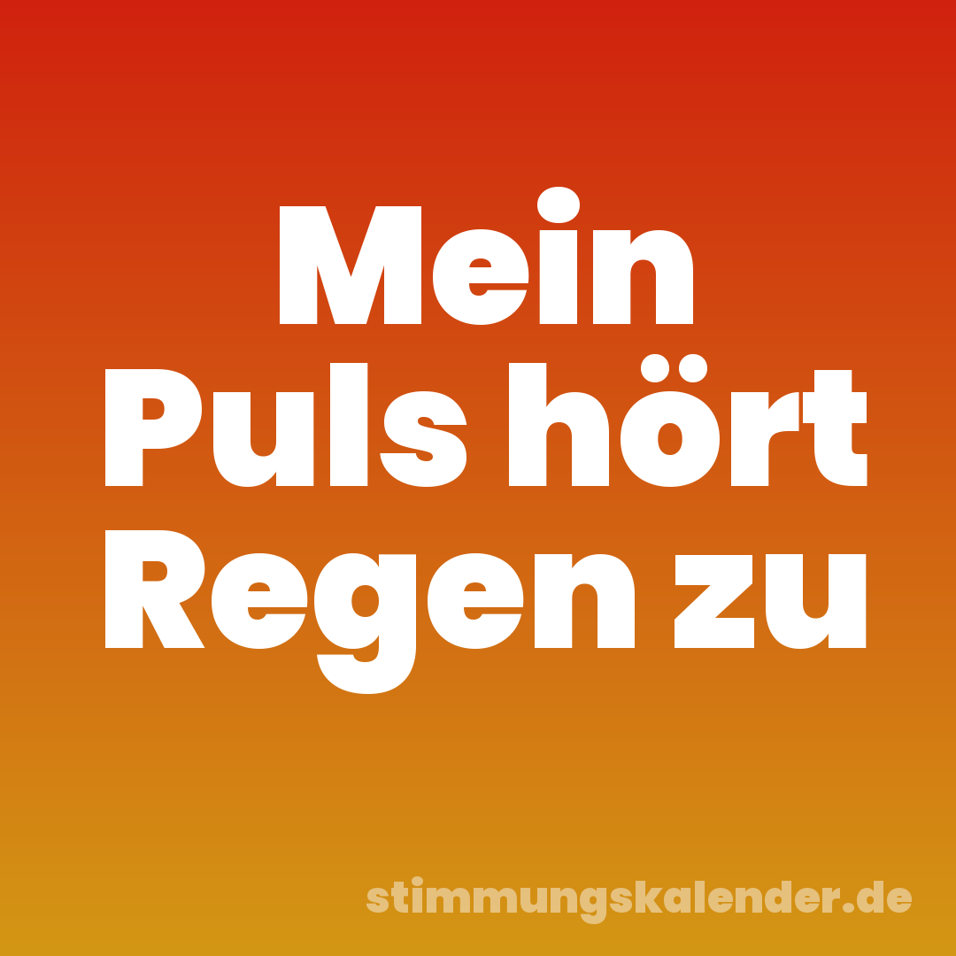 Mein Puls hört Regen zu