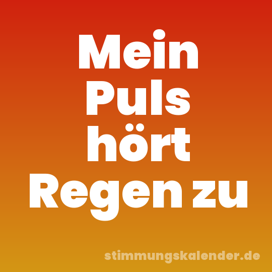 Mein Puls hört Regen zu