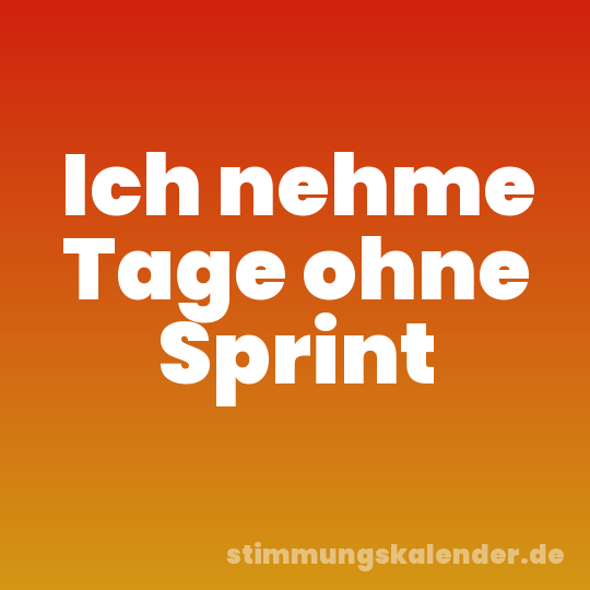 Ich nehme Tage ohne Sprint