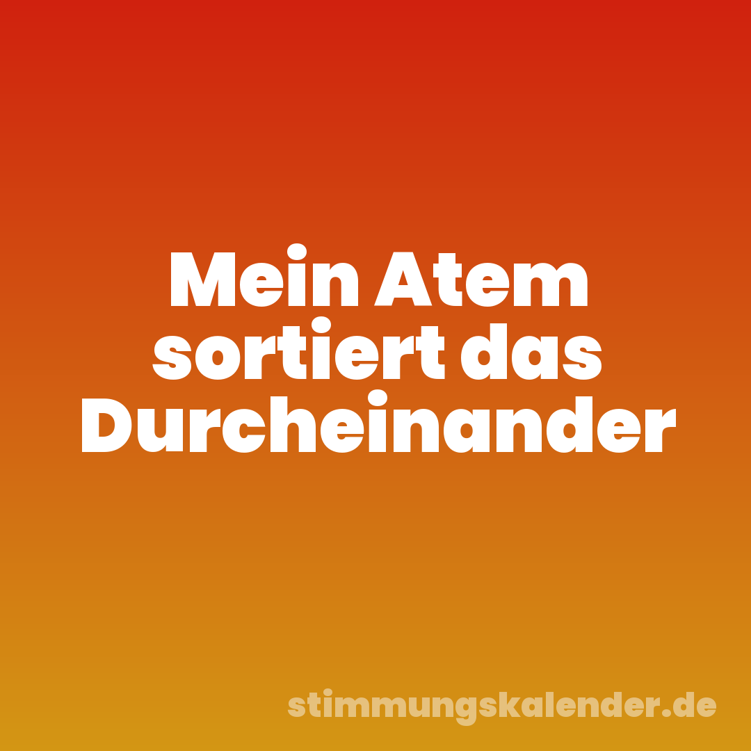 Mein Atem sortiert das Durcheinander