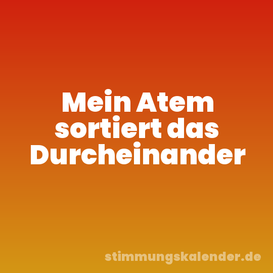 Mein Atem sortiert das Durcheinander