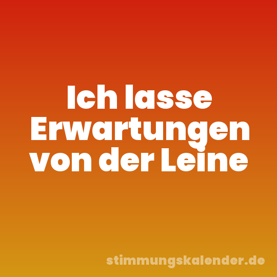 Ich lasse Erwartungen von der Leine