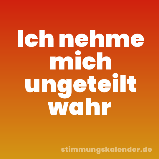 Ich nehme mich ungeteilt wahr