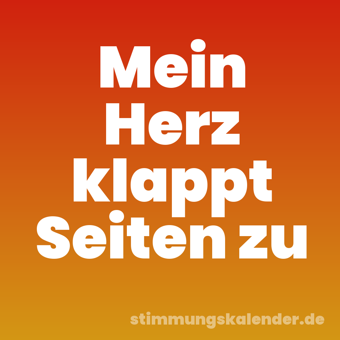 Mein Herz klappt Seiten zu