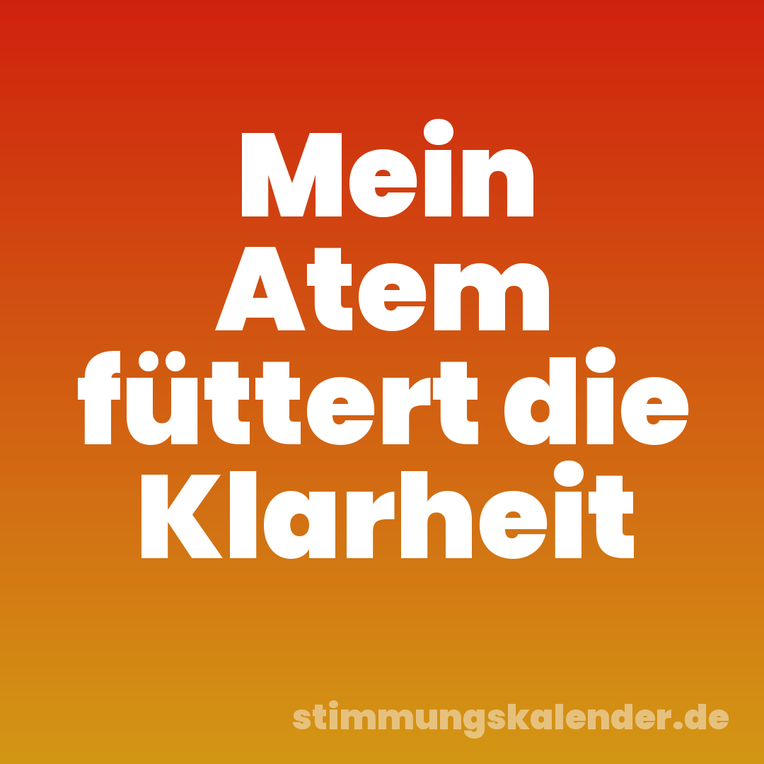Mein Atem füttert die Klarheit