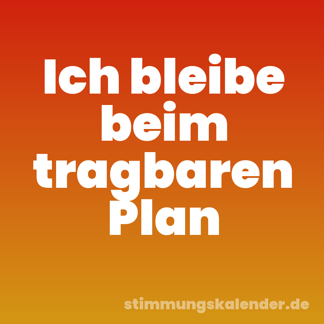 Ich bleibe beim tragbaren Plan