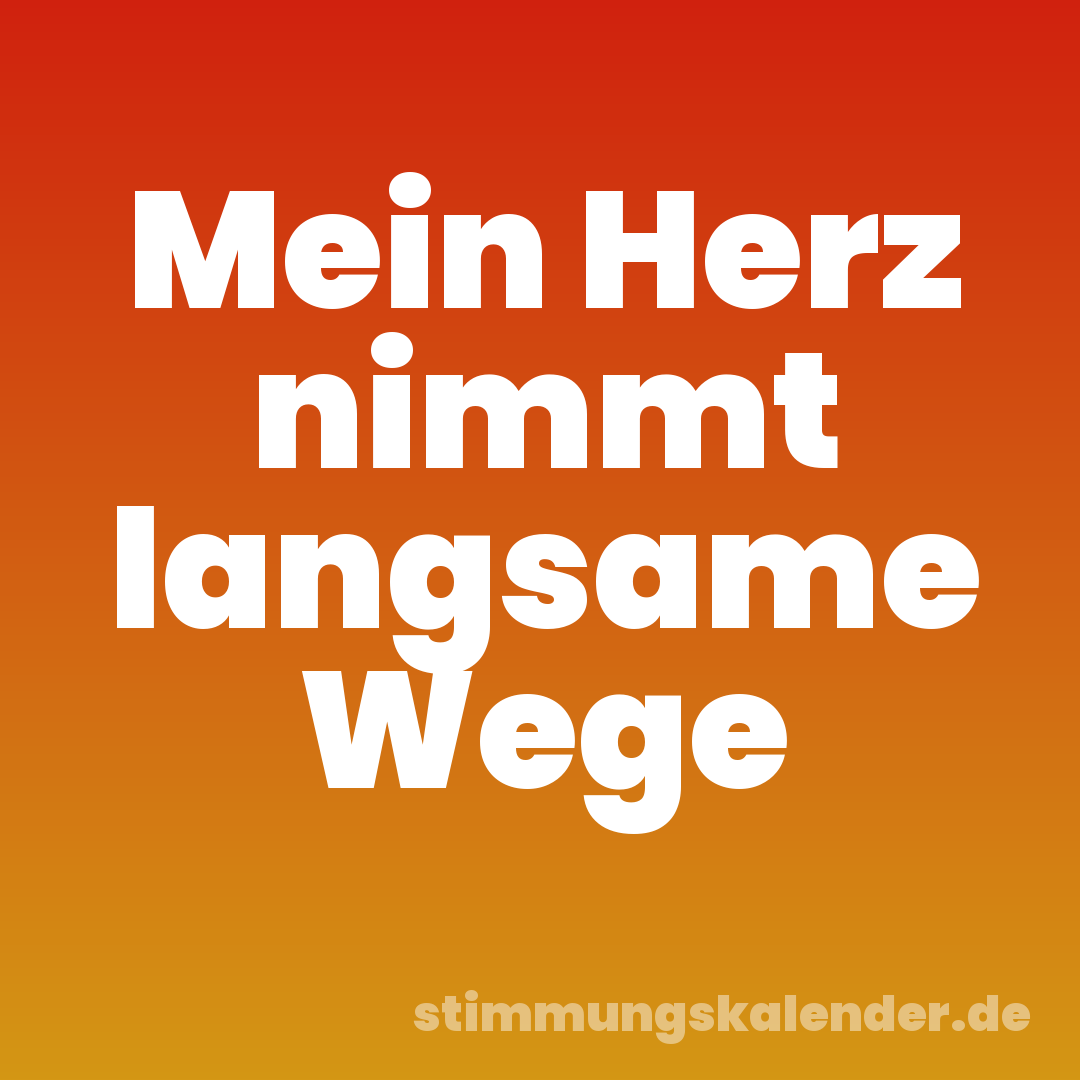 Mein Herz nimmt langsame Wege