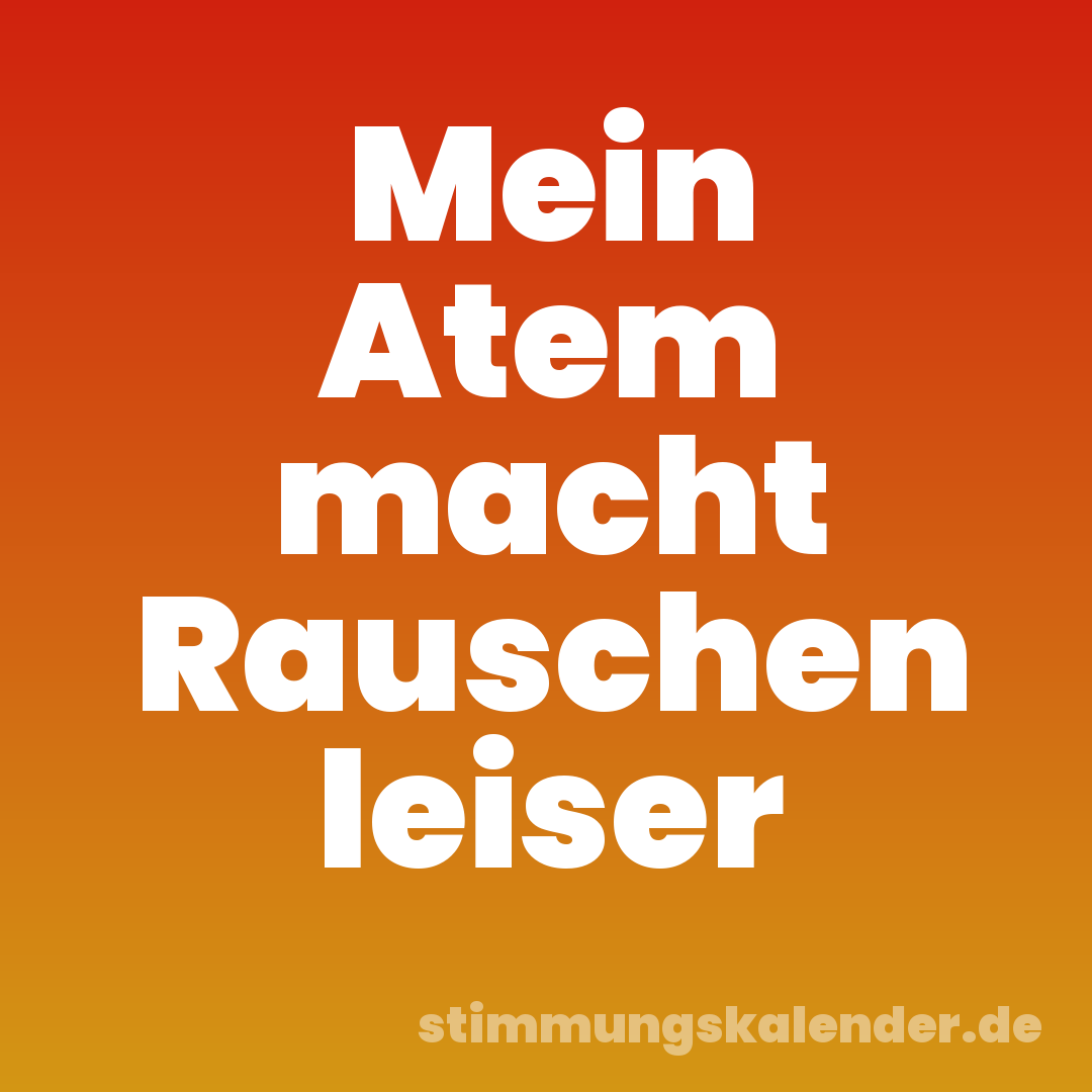 Mein Atem macht Rauschen leiser