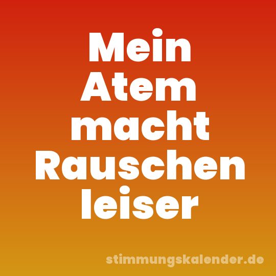 Mein Atem macht Rauschen leiser