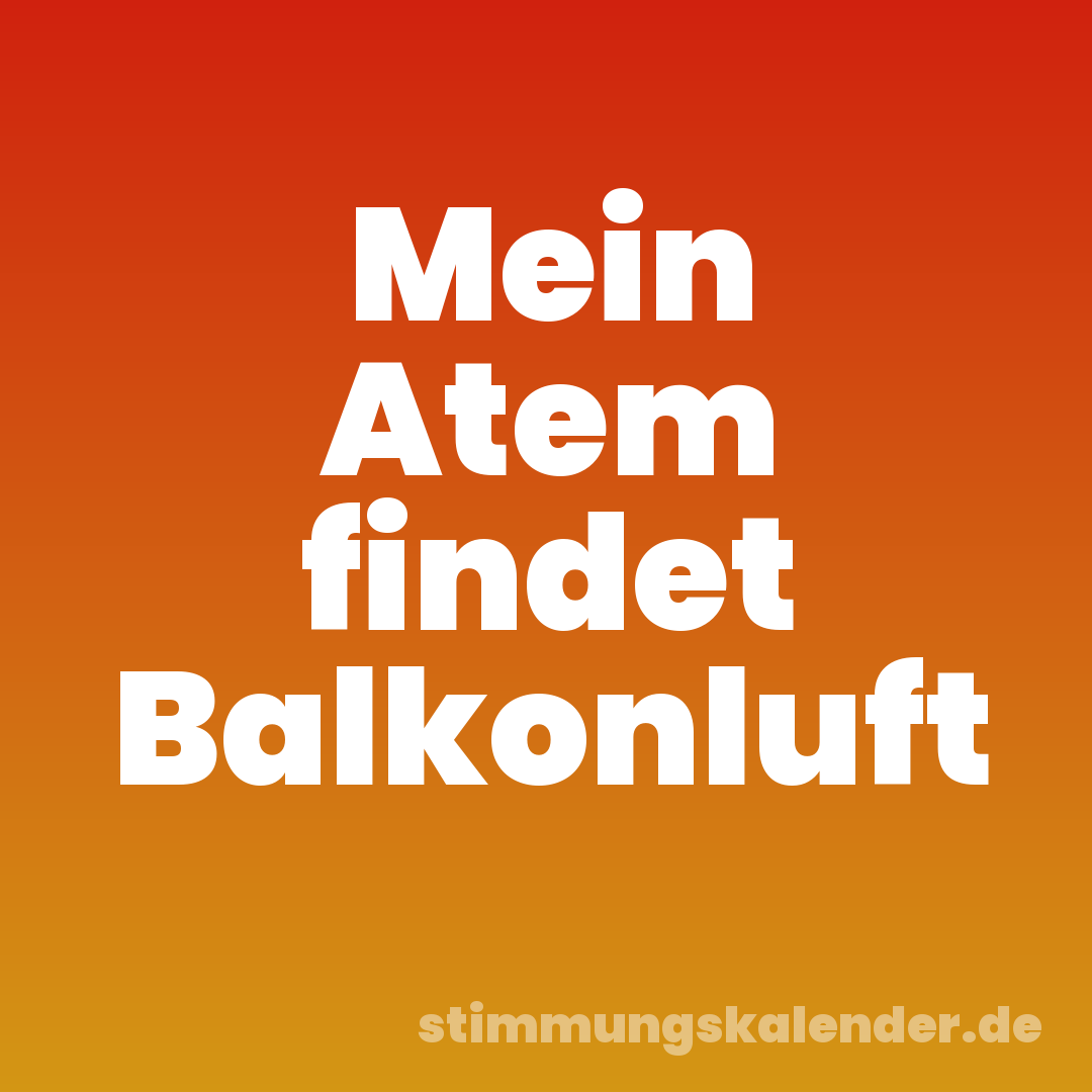 Mein Atem findet Balkonluft