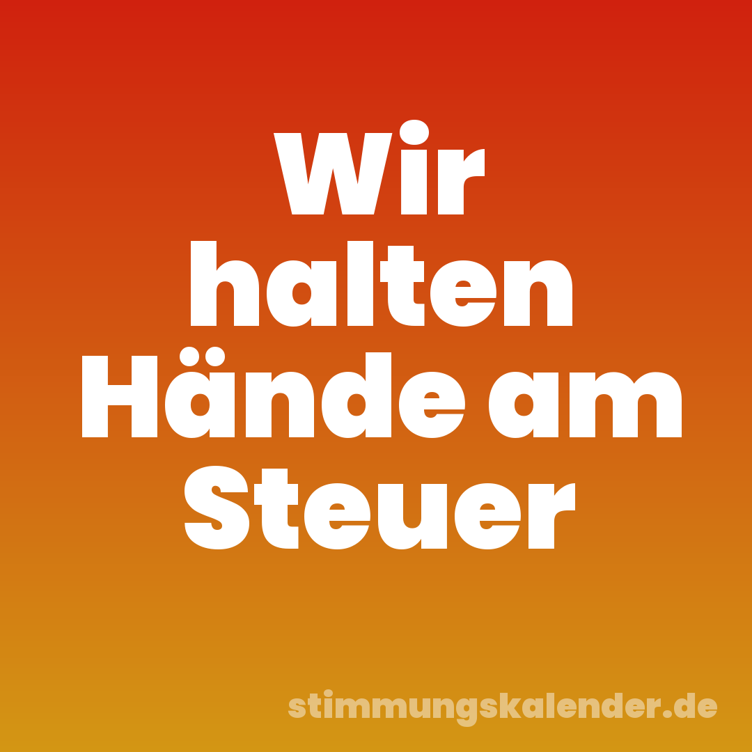 Wir halten Hände am Steuer