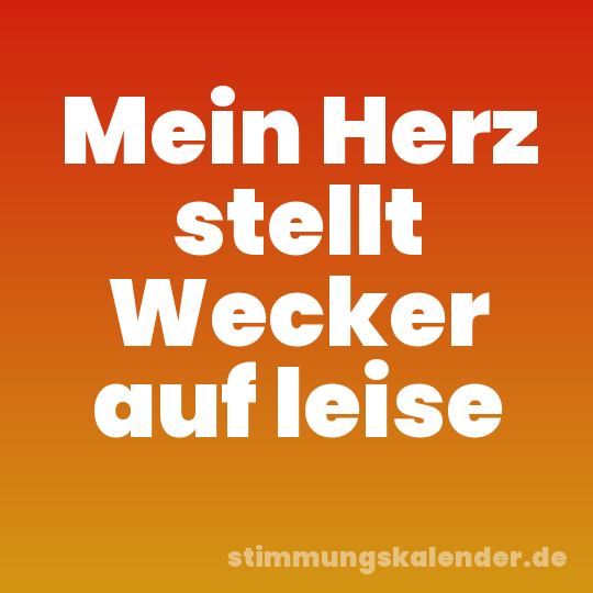 Mein Herz stellt Wecker auf leise